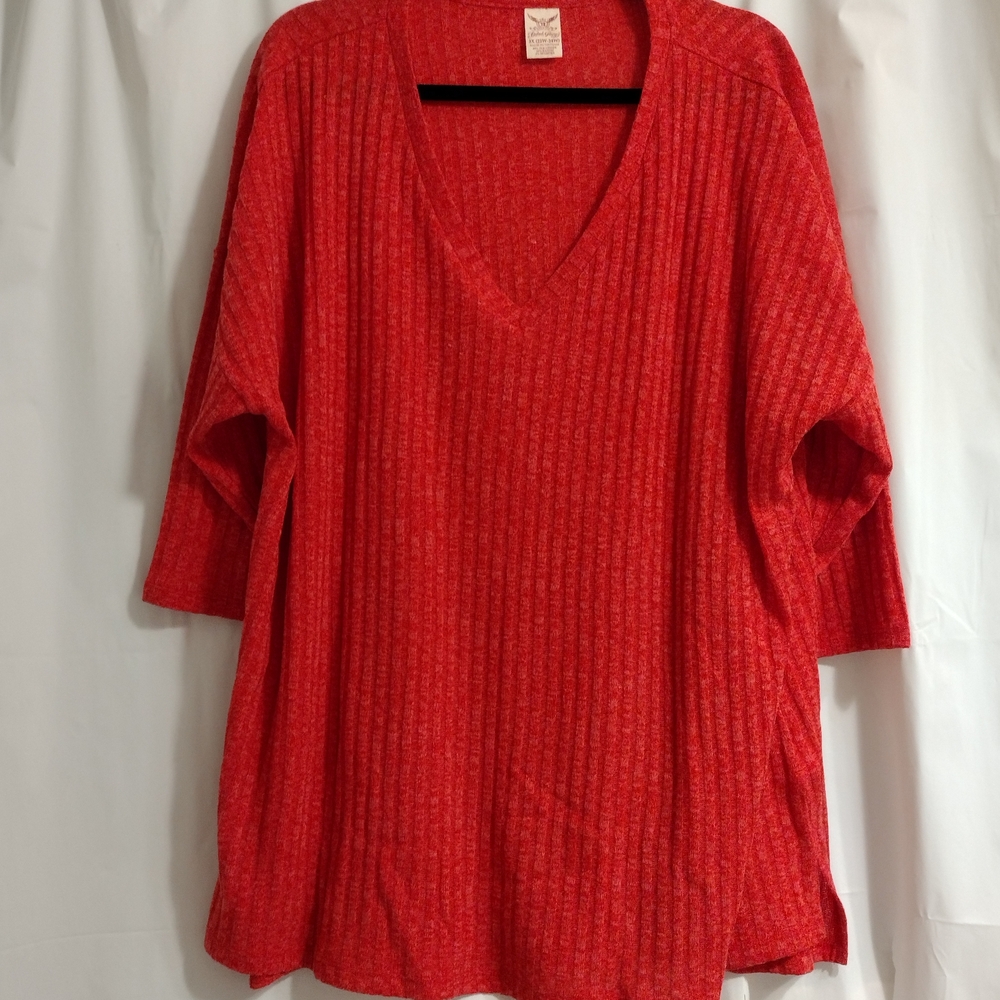 Faded Glory Women's Vibrant Red V-Neck Tunic